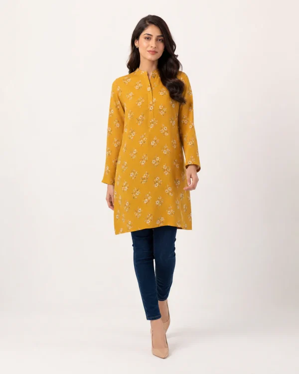 elrare mustard sprig tunic front view