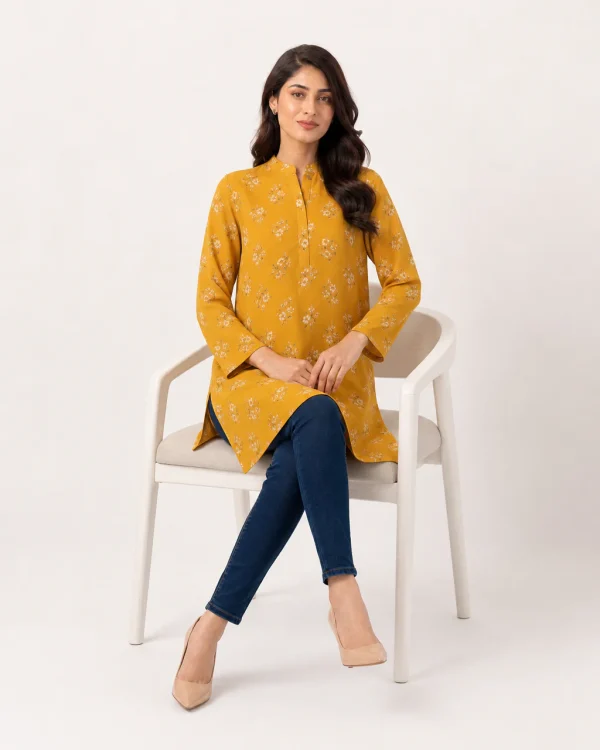 elrare mustard sprig tunic seated