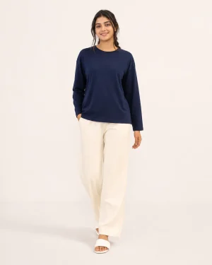 elrare navy cream contrast lounge front view