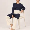 elrare navy ivory colorblock lounge seated