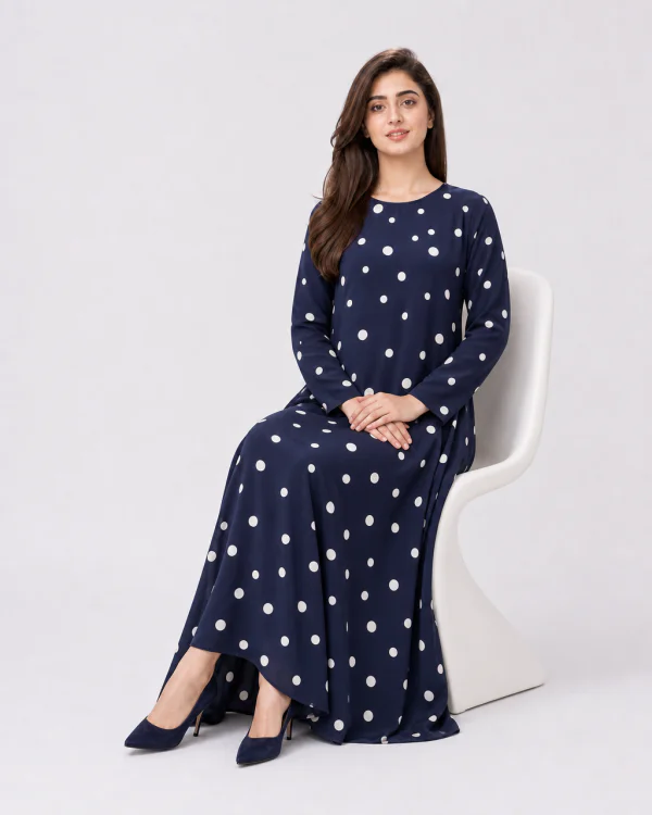 elrare navy moon dot maxi seated
