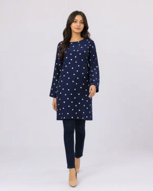 elrare navy moon dot tunic front view