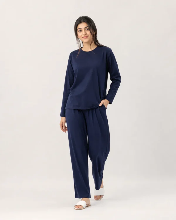 elrare navy solid lounge front view