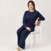 elrare navy solid lounge seated