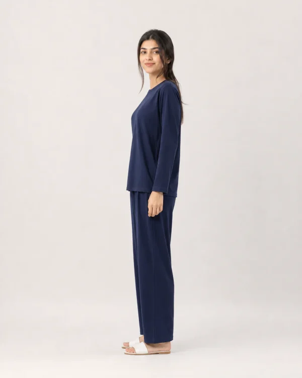 elrare navy solid lounge side view