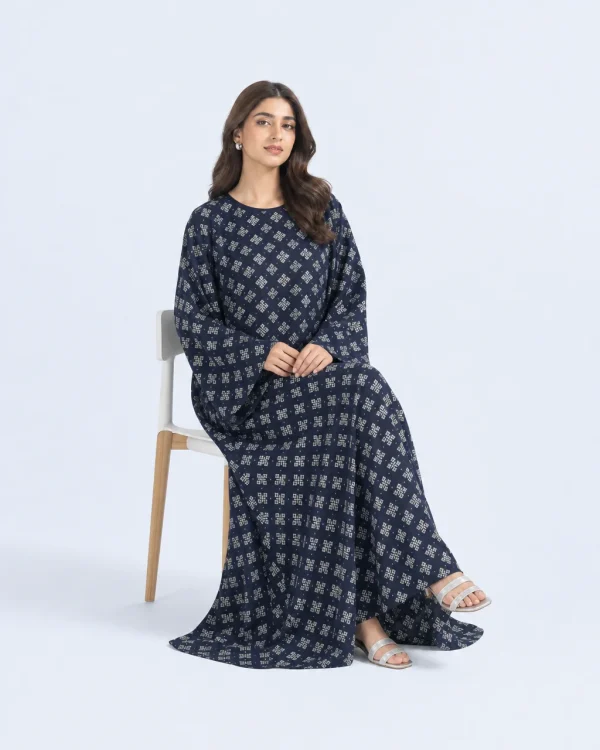 elrare navy tile kaftan seated