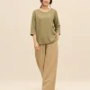 elrare olive camel contrast lounge front view