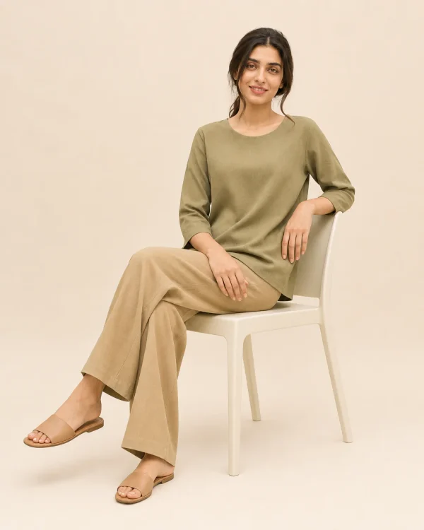 elrare olive camel contrast lounge seated