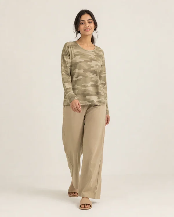 elrare olive earth camo lounge front view