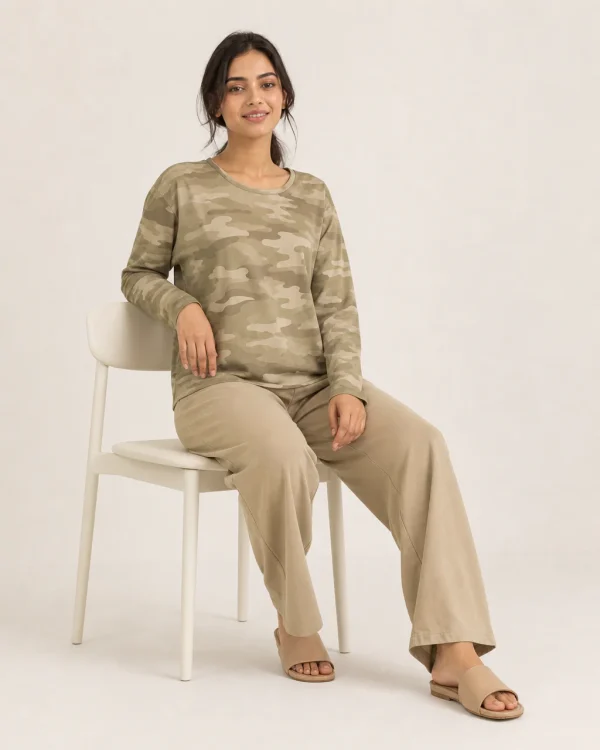 elrare olive earth camo lounge seated