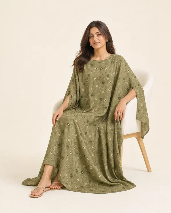 elrare olive meadow kaftan seated