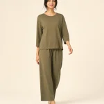 elrare olive solid lounge front view