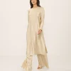 elrare pale gold liquid crepe coords front view