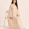 elrare peach blossom kaftan seated