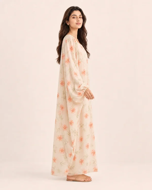 elrare peach blossom kaftan side view