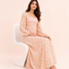 elrare peach blossom maxi seated