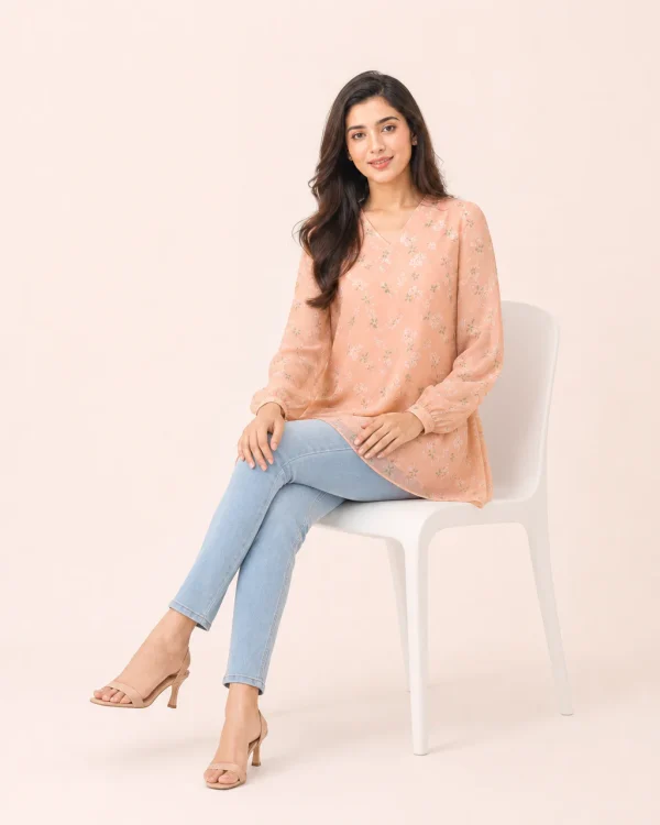 elrare peach blossom top seated