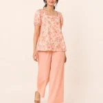 elrare peach garden floral lounge front view