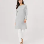 elrare pearl grey tunic front view