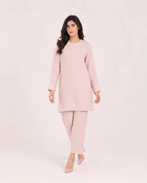 elrare pearl pink soft cord coords front view