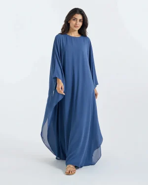 elrare persian blue solid kaftan front view