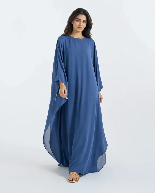 elrare persian blue solid kaftan front view