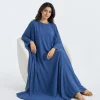 elrare persian blue solid kaftan seated