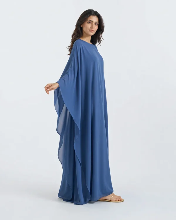 elrare persian blue solid kaftan side view