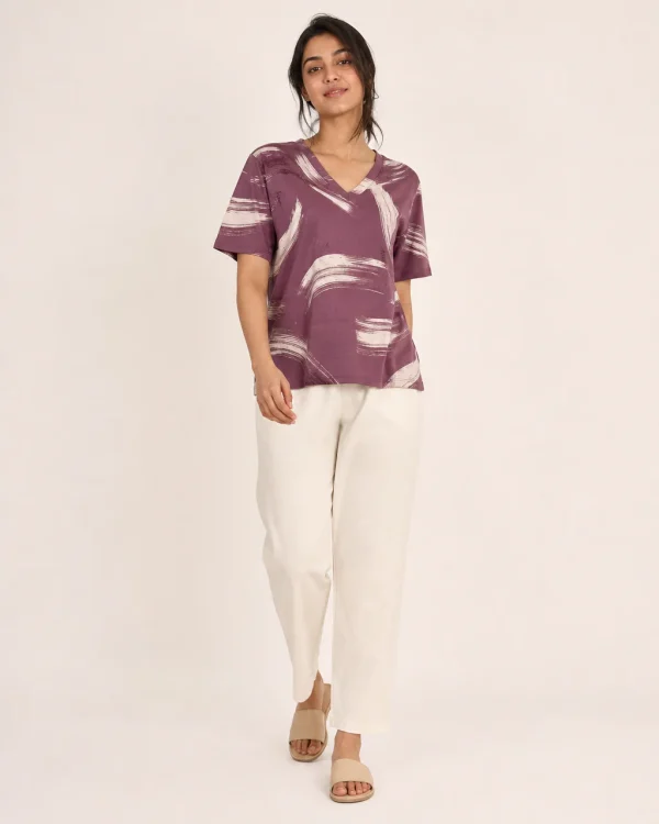 elrare plum abstract brush lounge front view