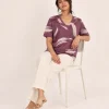 elrare plum abstract brush lounge seated
