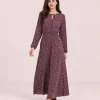 elrare plum ditsy maxi front view