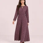elrare plum ditsy maxi front view