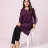 elrare plum keyhole tunic seated