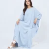 elrare powder blue solid kaftan seated