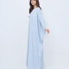 elrare powder blue solid kaftan side view