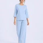 elrare powder blue solid lounge front view