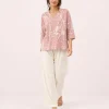 elrare rose abstract splatter lounge front view