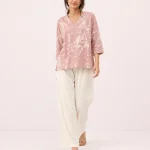 elrare rose abstract splatter lounge front view