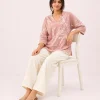 elrare rose abstract splatter lounge seated