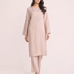 elrare rose beige paper silk coords front view
