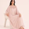 elrare rose gold thread kaftan seated