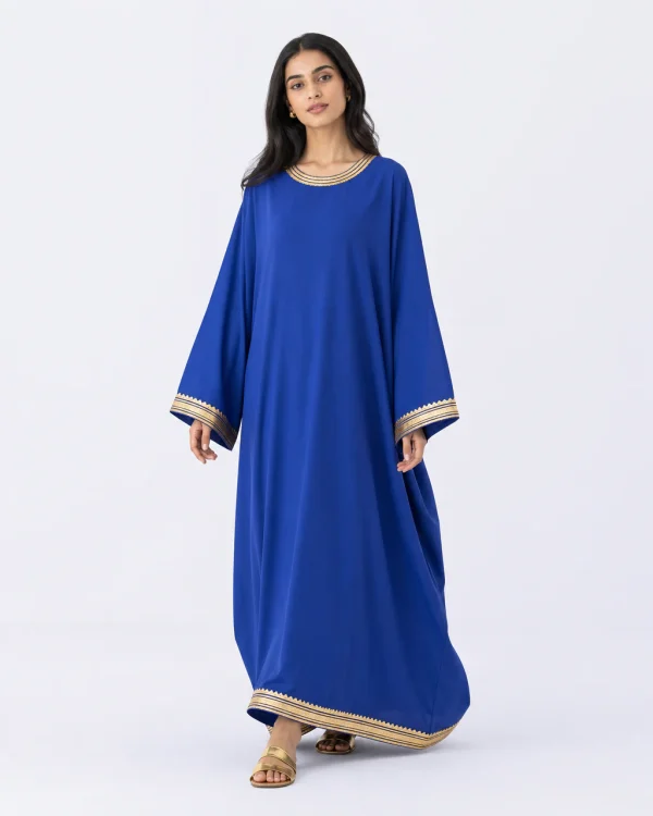 elrare royal blue gota kaftan front view