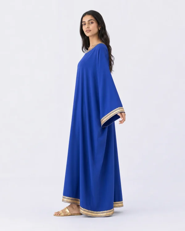 elrare royal blue gota kaftan side view