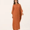 elrare rust geometric kaftan front view
