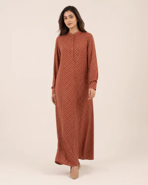 elrare rust moroccan maxi front view