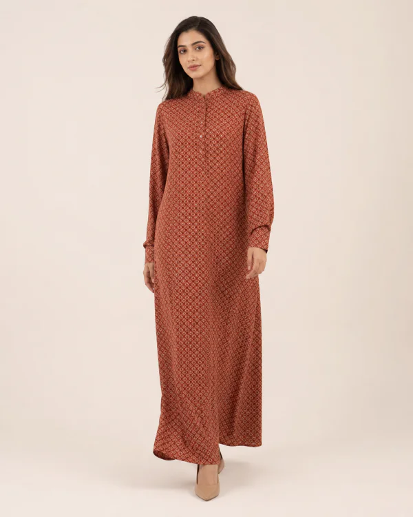 elrare rust moroccan maxi front view