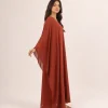 elrare rust solid kaftan side view