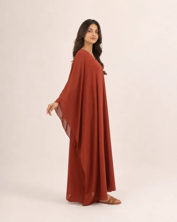 elrare rust solid kaftan side view