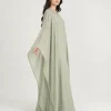 elrare sage mirror work kaftan side view