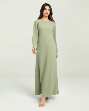 elrare sage plain maxi front view